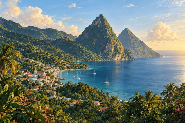 Saint Lucia landscape illustration