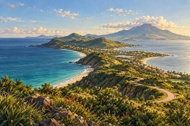 St. Kitts & Nevis landscape illustration