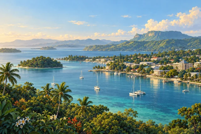 Vanuatu landscape illustration